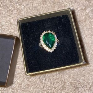 Silver Ring with  Emerald Stone